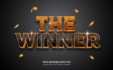 Wall Mural - The winner 3D text style effect	