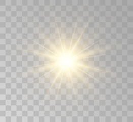 transparent yellow sunlight special lens flash light effect. front solar flare lenses