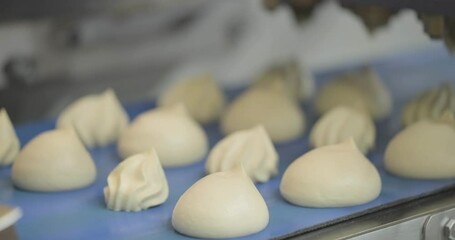 Poster - Factory making marshmallow. Candies marshmallow sweet food factory.