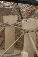 Megaliths of Gobeklitepe which is the oldest temple of the world dating back to 12000 years ago located Urfa province of Turkey