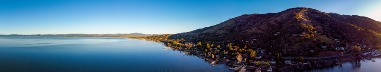 Wall Mural - Panorama of the town of Nice California on clear lake shore