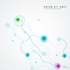 Leinwandbilder - Abstract graphic design with connection background. Vector color illustration structure. Smooth wavy lines