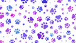 Background with colorful paws.