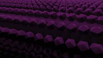 Poster - Polygonal 3d points on curved surface. Design. 3D surface with dots in form of conveyor. Moving curved surface with many 3D dots, like on conveyor belt