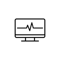 Poster - Monitor with cardiogram icon isolated on white background. ECG monitor with heart beat sign