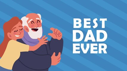 Sticker - best dad lettering animation