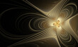Abstract fractal golden flower on black background