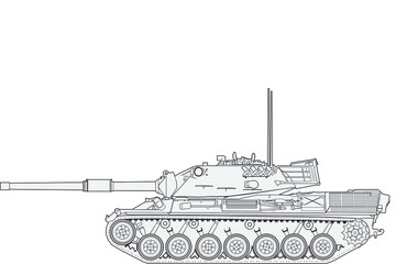 Wall Mural - German Leopard I main battle tank . Detailed vector image of the tank