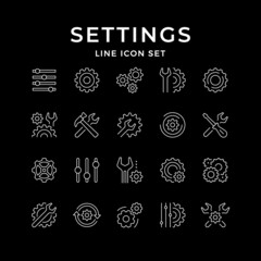 Wall Mural - Set line icons of settings