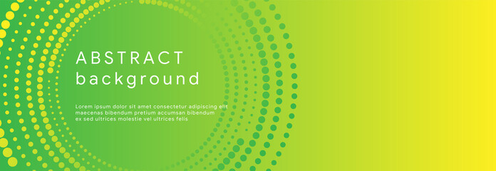 Aufkleber - Abstract geometrical green minimal background with halftone circle frame vector business long banner presentations business templates