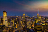 Fototapeta Nowy Jork - Aerial view of Manhattan at night
