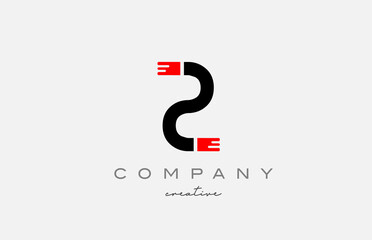 Z black and red alphabet letter logo icon design. Creative template suitable for a company or business