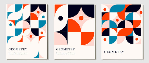 set of abstract background, a pattern of geometric shape. the modern element is a circle, a line in the style of minimalism. for print. banner, web, business ideas. vector art illustration.