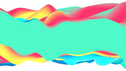 Poster - Looped animation. Abstract colorful wavy background in bright rainbow colors. Modern colorful wallpaper. 3d rendering.