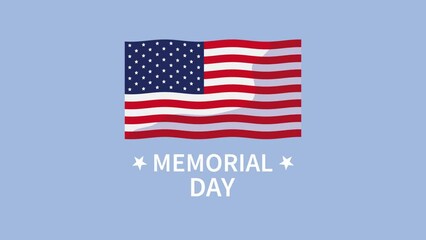 Canvas Print - usa memorial day lettering animation