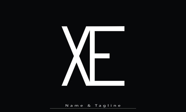 Alphabet letters Initials Monogram logo XE, EX