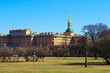 View of the Mikhailovsky Castle from the Field of Mars. St. Petersburg, Russia