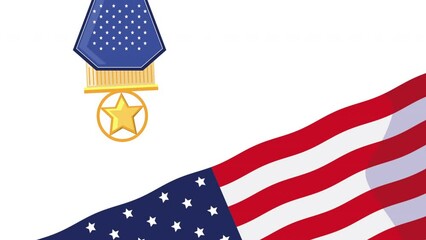 Sticker - usa memorial day celebration animation