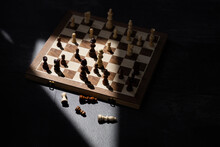 Set Chess On A Chessboard Background