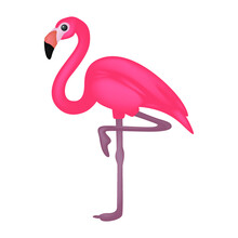 Flamingo Emoji Icon Illustration Sign. Exotic Bird Vector Symbol Emoticon Design Vector Clip Art.