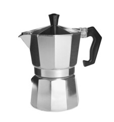 Moka pot isolated on white. Coffee maker