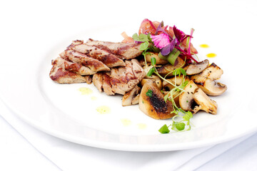 Wall Mural - Lamb filet mignon with onions and mushrooms