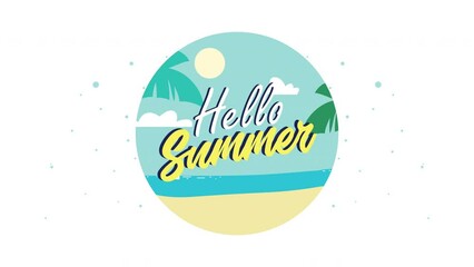 Canvas Print - hello summer lettering animated