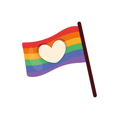 Poster - lgbtq flag in pole