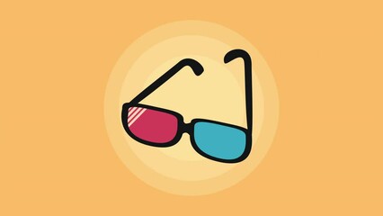 Sticker - cinema 3d glasses accessory animation