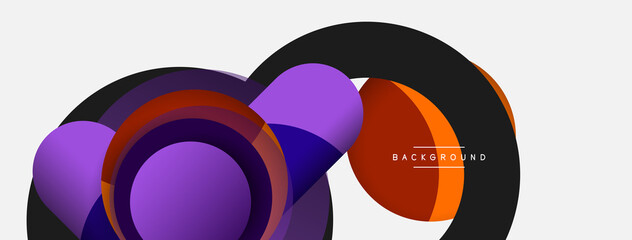 Circle and round shapes abstract background. Vector illustration for wallpaper banner background or landing page