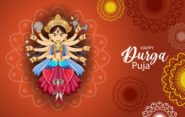 Wall Mural - durga puja indian festival banner