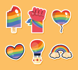 Sticker - six lgtbiq community icons