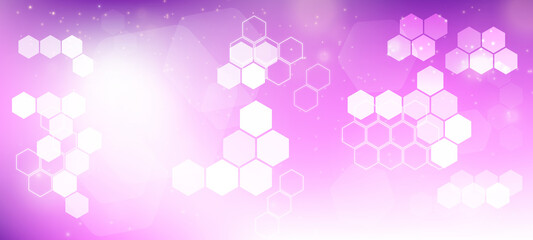 Poster - Abstract design element with geometric background and hexagons shape pattern