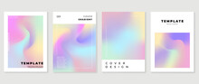 Fluid Gradient Background Vector. Cute And Minimalist Style Posters, Photo Frame Cover With Pastel Colorful Geometric Shapes And Liquid Color. Modern Wallpaper Design For Social Media, Idol Poster.