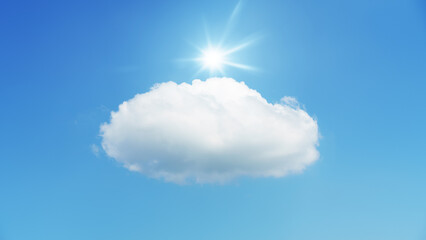 Wall Mural - blue sky with sun and cloud background