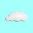 3d cloud on isolated background. 3d rendering illustration of a cloud. Vector stock illustration.