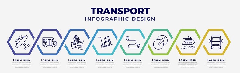 Poster - vector infographic design template with icons and 8 options or steps. infographic for transport conc