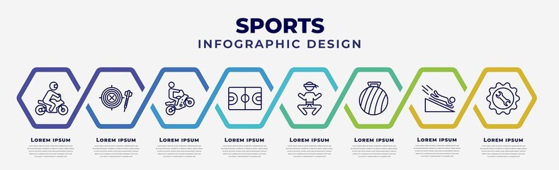 Poster - vector infographic design template with icons and 8 options or steps. infographic for sports concept
