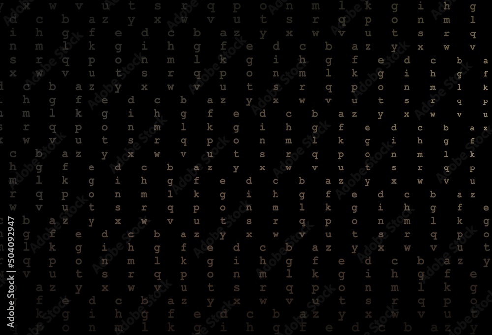 Dark black vector cover with english symbols.