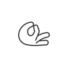 Zen like hand gesture line icon