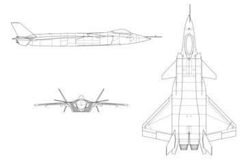 Wall Mural - Stealth avion de combate invisible al radar j-20