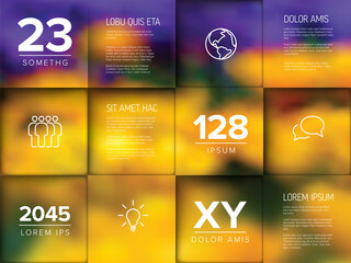 Poster - multipurpose mosaic infographic made from squares with photo placeholder