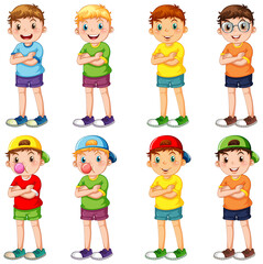 Wall Mural - set of different kindergarten boys