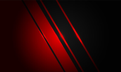 Fototapete - Abstract red black line slash dynamic geometric design modern futuristic background vector