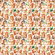© GraphicsRF - Seamless background with squirrels and nuts