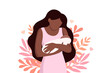 © Oksana - Happy african american mother holds her infant baby in her arms. Vector illustration of motherhood and care about kids