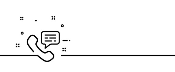 Aufkleber - Phone with a message line icon. Handset, text notification, mail, sms, communication, letter, envelope. Correspondence concept. One line style. Vector line icon for Business and Advertising