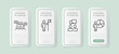 © Coosh448 - Personal growth set icon. Career development. winning, rewards, flag, first place, chart. Business concept. UI phone app screens with people. Vector line icon for Business