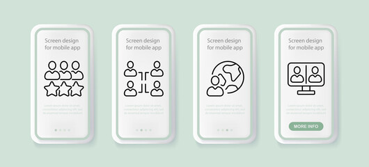 Aufkleber - infographic set icon. people with stars, achievement, arrows, charts, delegation, monitor. data anal