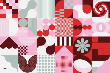 Aufkleber - bauhaus aesthetics graphics art made vector geometric shapes and abstract forms